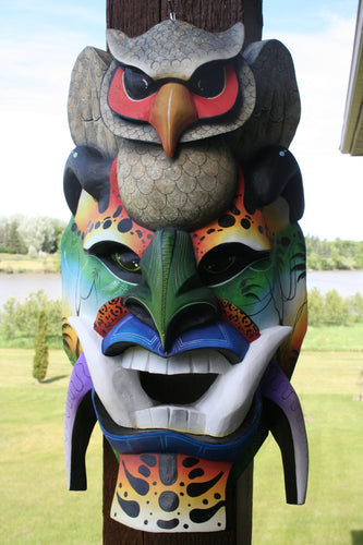 Wooden Boruca Mask from Costa Rica (Devil Owl Mask 007)