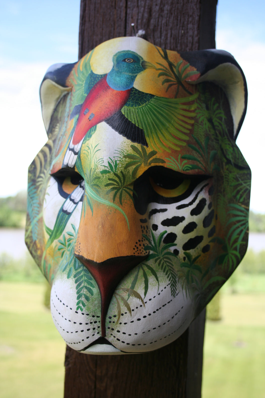 Wooden Boruca Mask from Costa Rica (Panther Mask 006)